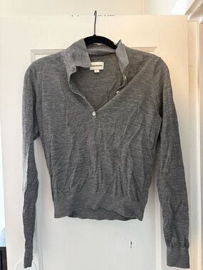 Lightweight 100% Merino Wool Frank & Oak Gray Sweater